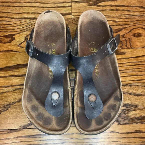 Birkenstock Black Leather Sandals - Picture 1 of 5